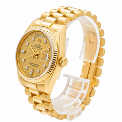 Rolex Day-Date 36MM Champagne Lenin 18038 18KT YG Watch